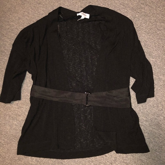 3/4 length sleeve cardigan with belt - Picture 1 of 3